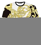 FaPlus Men's Casual Golden Flower 3D Print Fashion T-Shirts S