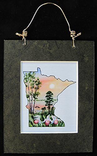Minnesota State Symbols mini art print from original watercolor painting with magnet and hanger