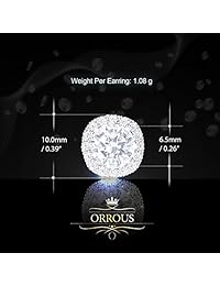 18k White Gold Plated Cubic Zirconia Cushion Shape Halo Stud Earrings (1.90 carats) by Orrous & Co.