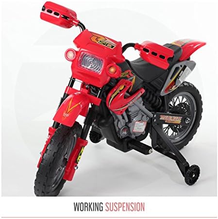 Motorbike Electric Kids Ride On Motocross Scrambler 6V Battery Operated Bike (Red)