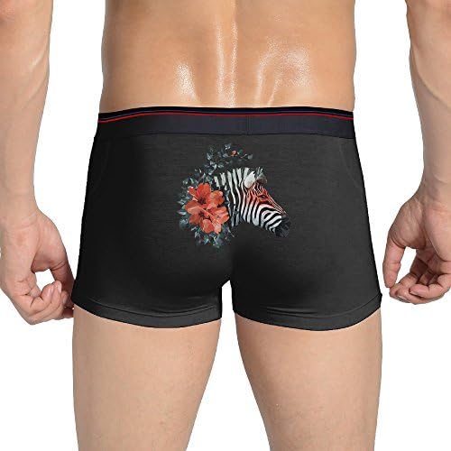 ROSEL Men's Illustration Flower Zebra Underwear Size XXL Black