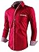 Tom's Ware Mens Premium Casual Inner Contrast Dress Shirt TWNMS310S-1-WINE-XL
