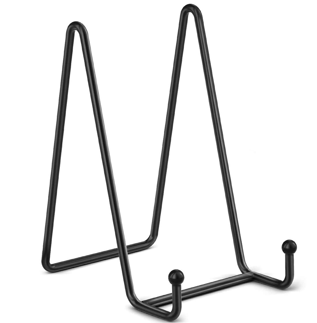 MAKINGTEC Display Stands Holders, Black Iron Easel Plate Stand, 6 Inch Plate Holder Display Stand + Metal Frame Holder Stand for Picture, Decorative Plate, Book, Photo Easel ( Black2 Pack)