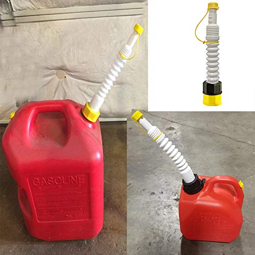 ORANDESIGNE Replacement Gas Can Spout Old Style Pour Nozzle W/Stopper Cap Flame Arrestor Fine & Coarse Screw Collar Caps for Pre 2009 Gas Cans Fuel Tank Container Jug, White (5 Pack) - Thumbnail 7