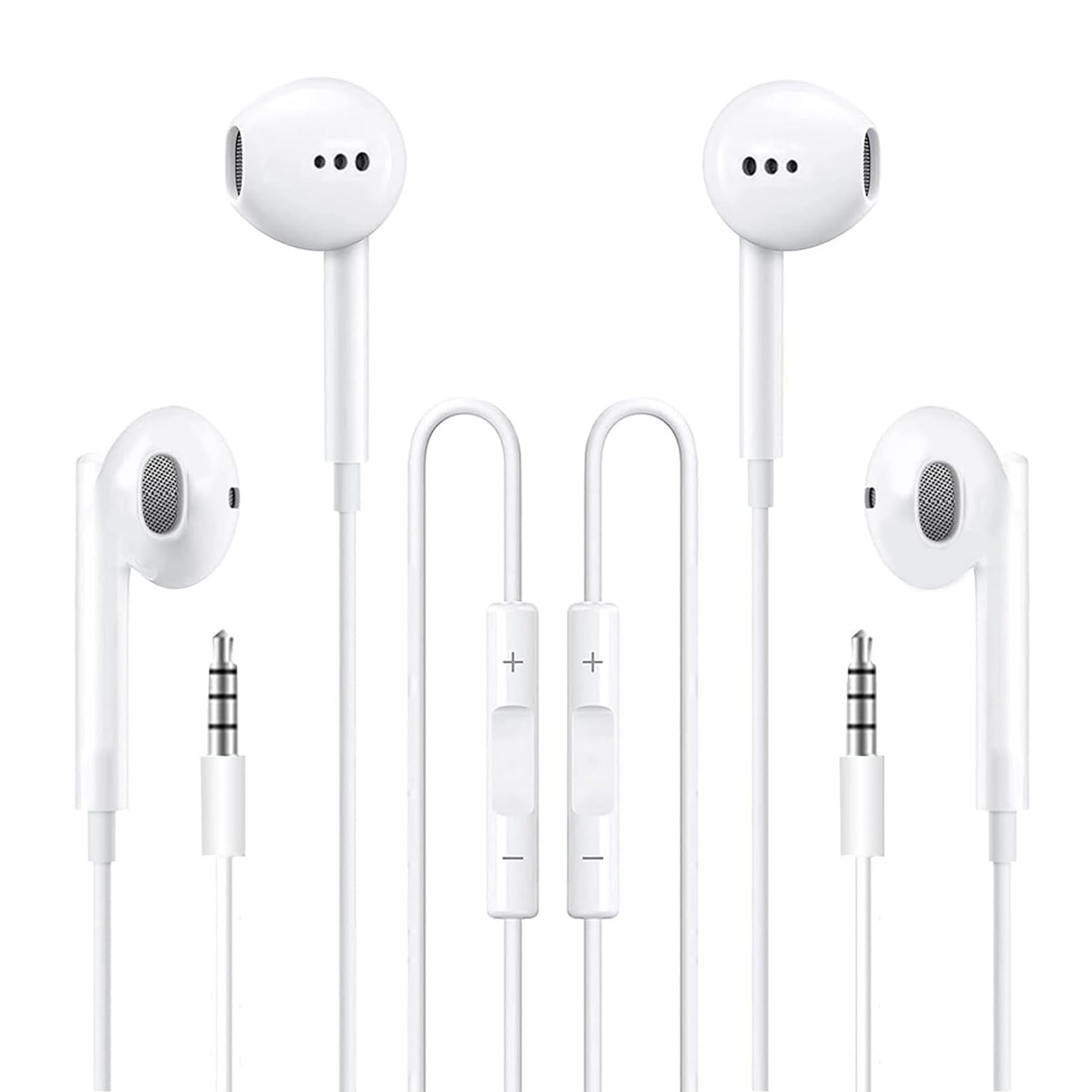 Photo 1 of [2 Pack] Wired Earbuds, In Ear Headphones,Earbuds with Microphone,Headphones HiFi Stereo,Headphones with Heavy Bass,Noise Isolation,Compatible with iPhone, Computer,MP4,Laptop,Fits All 3.5mm Devices