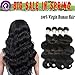 Christmas Day Finest Remy Big Sales Brazilian Virgin Body Wave human Hair 4 Bundles 7A 100% Unprocessed Hair Weft(14141616,Natural Black)