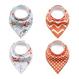 Baby Bandana Bib Set of 4 Pack Super Absorbent Drool Bandana Bibs for Girls