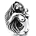 INBLUE Men's Stainless Steel Ring Silver Tone Black Angel Goddess Size13