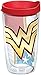 Tervis 1211879 Wonder Woman Colossal Tumbler with Wrap and Red Lid 16oz, Clear
