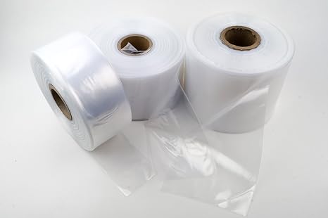 LDPE Schlauchfolie auf Rolle 500m Lauflänge, 100mm breit, 50my stark, transparent und scannerlesbar, lebensmittelechte Beutel