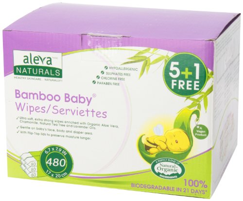 Aleva Naturals Bamboo Baby Wipes, 480 Count
