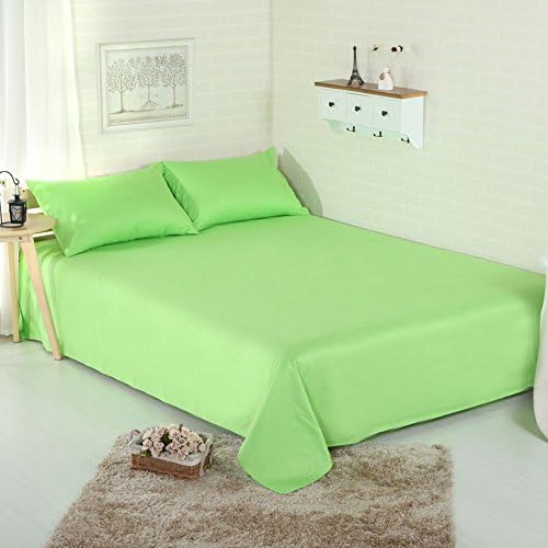 CUTI Adults Kids Solid Cotton Bedding Flat Sheet ONLY Twin/Twin XL, Green