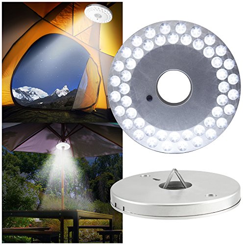 Oct17 48 LED Outdoor Umbrella Night White Lamp Lantern Pole Light Patio Yard Garden Lawn