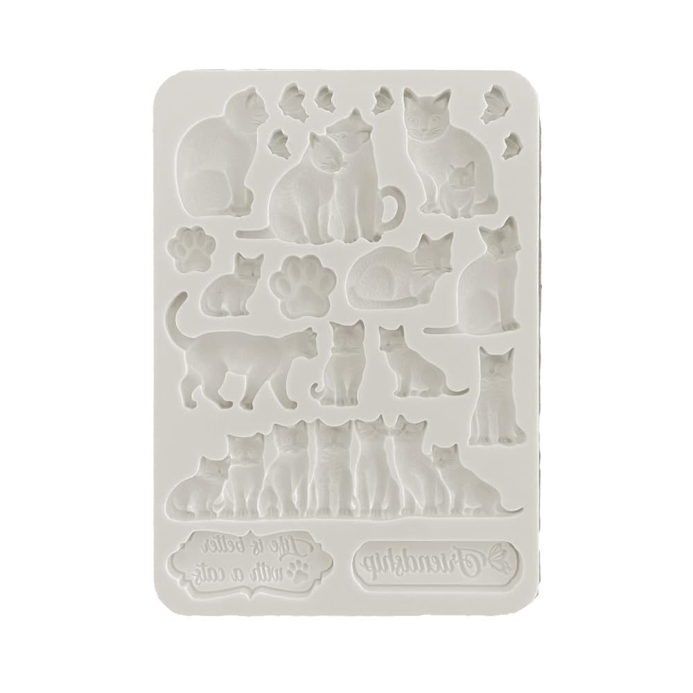 Stamperia Silicon Mould A5 Orchids and Cats Cats