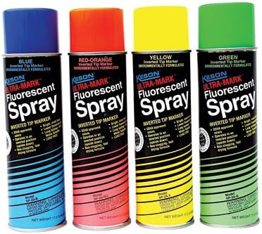 Keson SP20G Ultra-Mark Fluorescent Spray Paint, Green, 20-Ounce