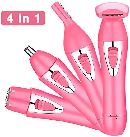 Flawless Hair Removal for Women, 4 in 1 Hair Remover Trimmer, Nose Trimmer, Eyebrow Trimmer, Body Shaver, Bikini Trimmer, Lady Shaver, Painless Hair Remover, Groomer for Women-USB Rechargable