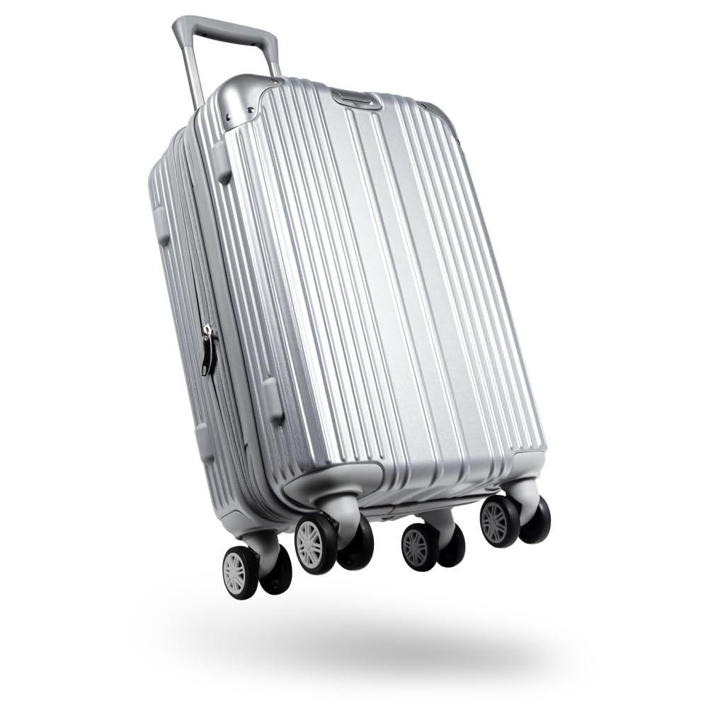 [EXCITECH Biz] 現役客室乗務員監修 スーツケース キャリーケース 機内持ち込み可能 拡張機能付き ストッパー付き 超軽量【日本企業企画】 Sサイズ 40L キャリーバッグ 旅行 ビジネス 出張 1〜3泊 シルバー商品画像