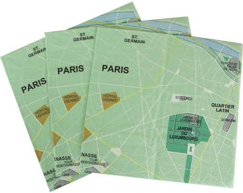 Design Ideas 5x5" Paris Mapkins - Package of 20