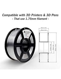 3D HERO PLA 3D Filamento de la impresora 1.75 mm 1kg Bobina (2.2lbs), Precisión dimensional + - 0.02 mm, Compatible con impresora 3D y lápiz 3D