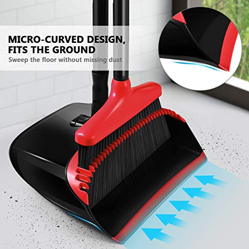 Homemaxs Broom and Dustpan Set, [2021 Upgraded] Broom and Dustpan with