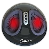 Shiatsu Foot Massager, Sotion Electric Massage Machine with Heat Function, Adjustable Intensity, Air Pressure, Deep 3D Kneading Rolling Vibration Relieves Plantar Fasciitis