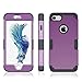 LONTECT for iPhone 8 Case, iPhone 7 Case Hybrid Heavy Duty Shockproof Full-Body Protective Case with Dual Layer [Hard PC+ Soft Silicone] Impact Protection for Apple iPhone 8/iPhone 7, Purple/Black