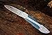 DKC Knives (14 5/18) DKC-37-BLH Victorian Damascus Folding Pocket Knife Blue Bone 7.75