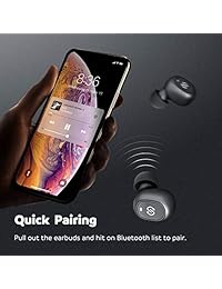 SoundPEATS   Auriculares inalámbricos Bluetooth, Bluetooth 5.0, micrófono integrado, llamadas estéreo, 15 horas de reproducción