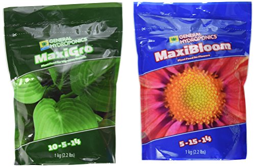 General Hydroponics 718281+718301 Maxigro and Maxibloom Fertilizer, Each 2.2 lbs