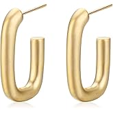 Minimalist Geometric Stud Earrings Yellow Gold Matte Plating Simple Fashion Hoop Earrings Costume jewelry Gift for Women