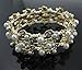 Bella-Vogue Bridal Wedding Jewelry Crystal Rhinestone Pearl Leaf Stretch Bracelet Gold-NO.157