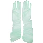 Women's Wedding Bridal Mesh Tulle Gloves Long Opera Costume Party Gloves 27" Elbow Length Sheer Gloves