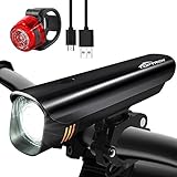 TOPTREK Bike Light Set Bicycle Lights USB Rechargeable Cycling Front Light and Back Rear Light kit Custom-made Battery 8 Hours run-time/Waterproof IPX5/Super Bright CREE LED for Mountain/Road Bike/BMX