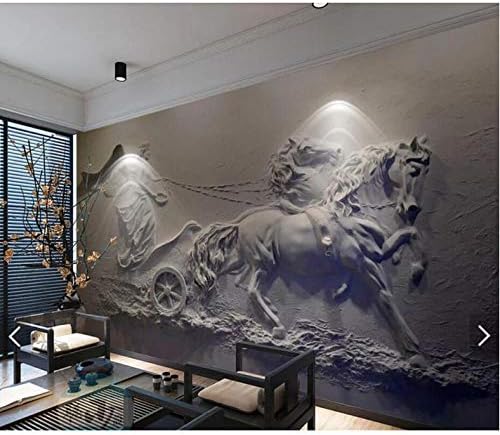 Yzybz Nordic Embossed Sculpture Horse Angel Photo Wallpaper Wall Mural for Living Room Contact Paper Wall Papers Roll Figure Murals-140 * 100cm