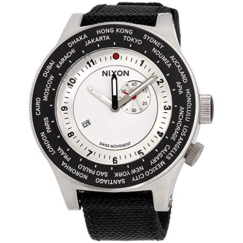 Nixon Men's 'Passport' Swiss Quartz Stainless Steel and Nylon Watch, Color:Blue (Model: A3211433)