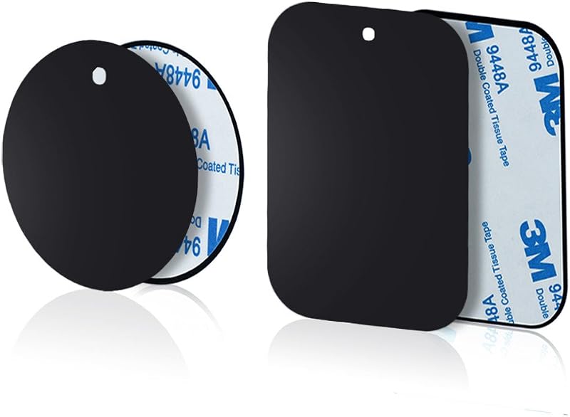 YIANERM 3M Adhesive Metal Plates for Magnetic Phone Holder 4 Pack Round