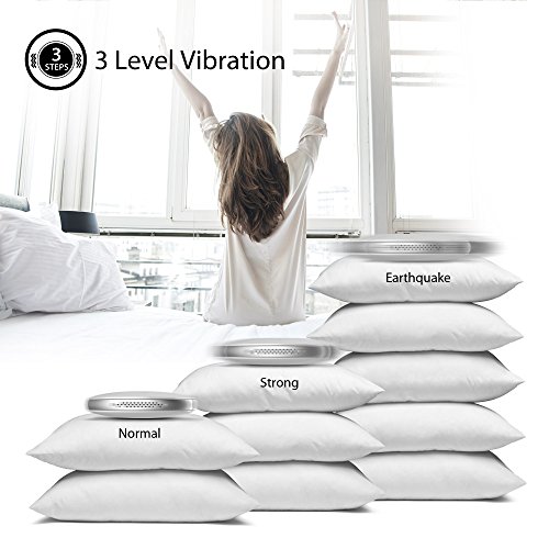 Smartshaker 2 by iLuv, Portable Vibrating Travel Alarm Bed Shaker with Multiple Alarms for Heavy Sleepers, Deaf People, Couples and Seniors (White) - Thumbnail 3