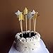 Gold Glitter Silver Glitter White Glitter Pentacle Gold Glitter Happy Birthday Cake Toppers Set of 11, 300 Gram Paper Highest Quality, Birthday Party Decoration, Handmade and Sold by Soccerene
