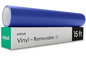 Cricut Premium Removable Vinyl, Vivid Blue (12in × 15ft), No-Residue Easy Removal up to 2 Years, Perfect for Indoor-Outdoor DIY Projects & Removable Decals, Compatible Machines