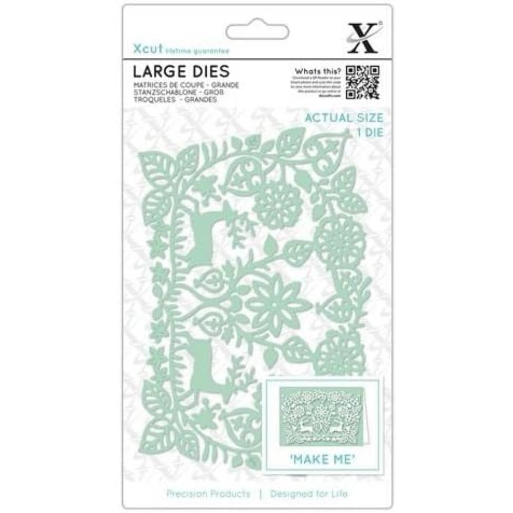 Xcut Large Dies Folk Forest, Carbon Steel, Art & Craft, Cutting Tool Supplies, Beautiful Decoration, Card Making, Gift Tag Wrapping, Scrapbooking, Invitation Making, Crafters Companion