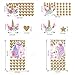 Unicorn Wall Decal,4 Packs Unicorn Wall Decor Stickers with Heart & Stars for Kids Girls Bedroom Nursery Home Party Favors (Set1)