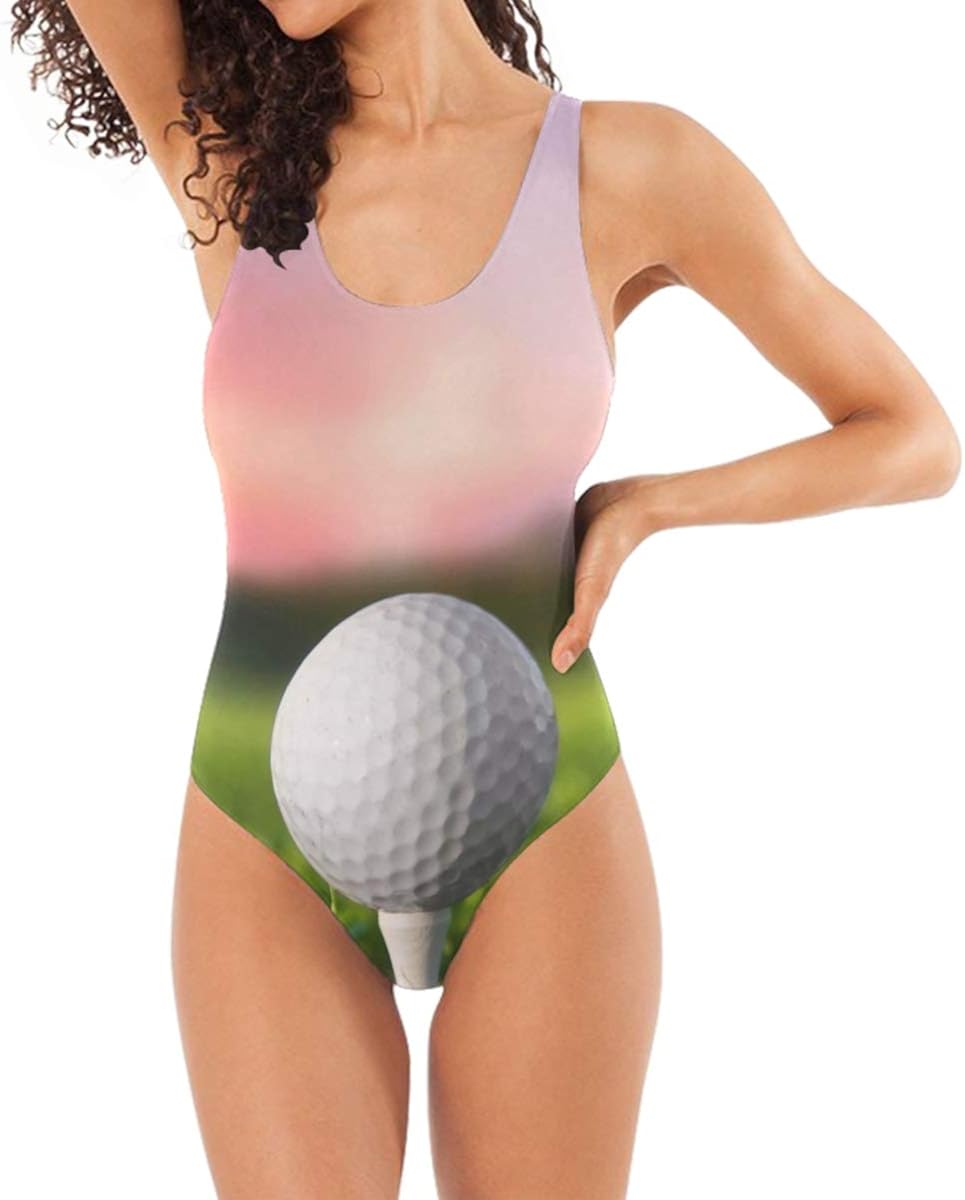 Amazon Toprint Golf Sport Ball Sunset One Piece Swimsuit Swimwear 