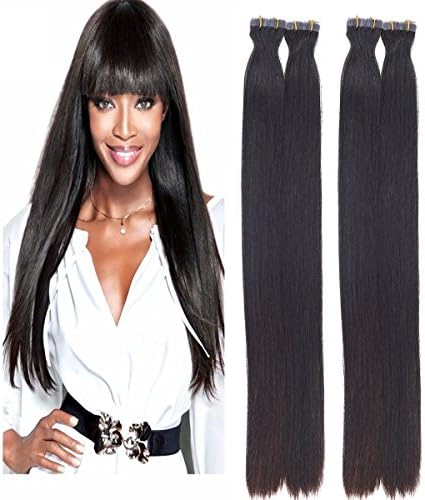 20"-22'' 80g Tape in Premium Remy Human Hair Extensions Natural Color Straight 40pcs/lot