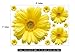 Set of 9 Yellow Chrysanthemums Daisy Flowers Wall Sticker Decal Home Decor for Living Bed Room Study TV Wall