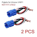 Ulincos NOT FIT U16C2, 16mm Pigtail, Wire Connector, Socket Plug Only for U16F1/U16F2 /U16F5 Pushbutton Switch (Pack of 2)