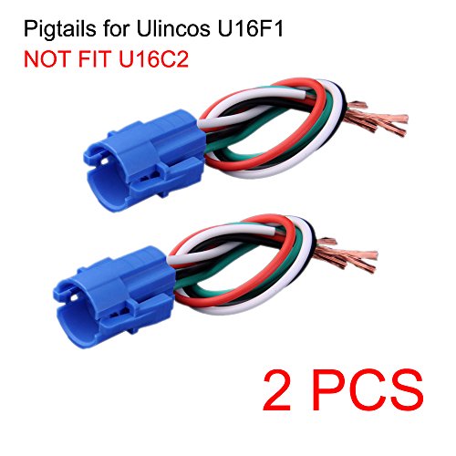 Ulincos NOT FIT U16C2, 16mm Pigtail, Wire Connector, Socket Plug Only for U16F1/U16F2 /U16F5 Pushbutton Switch (Pack of 2)