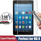 All-New Fire HD 8 Screen Protector 2017 release, BENOKER Tempered Glass Tablet Screen Protector Film for Kindle Fire HD 8 Tablet with Alexa (7th 2017 Release)-0.3mm, 9H, HD, Bubble Free, Anti-Scratch