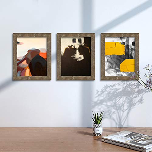 CKCY 5X7 Picture Frames, Rustic Poster Frames 5 x 7, Photo Frame with HD Plexiglass Front and Vintage Brown Frame, 5 by 7 Decorate Hunging Frame for Wall & Table, 4 Pack