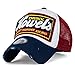 ililily Howel's Distressed Vintage Cotton Baseball Mesh Cap Snapback Trucker (Navy Red)