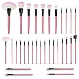 DRQ Professional Makeup Brush Set| Pro Cosmetic-32pc Studio Pro Makeup Make Up Cosmetic Brush Set Kit w/ Leather Case - For Eye Shadow, Blush, Concealer, Etc. (Pink)